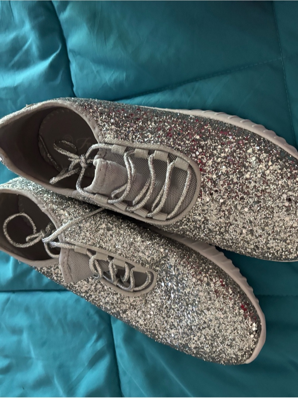 Sparkle Silver Women's Glitter Sneakers